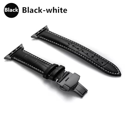 Genuine Crocodile Leather Strap for Apple Watch Band iWatch Series 7/SE/6/5/4/3/8/45mm/41mm