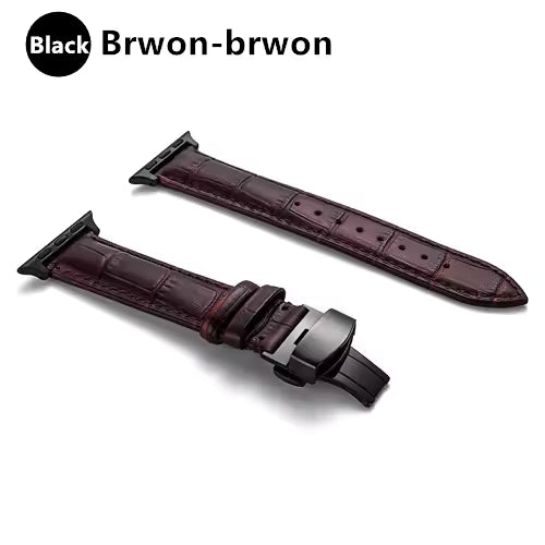 Genuine Crocodile Leather Strap for Apple Watch Band iWatch Series 7/SE/6/5/4/3/8/45mm/41mm