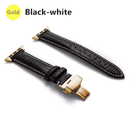 Genuine Crocodile Leather Strap for Apple Watch Band iWatch Series 7/SE/6/5/4/3/8/45mm/41mm