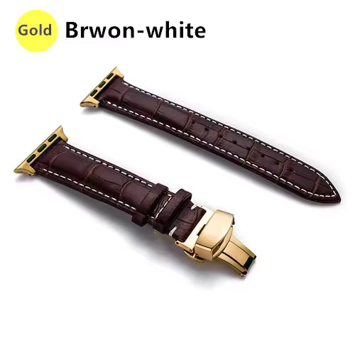 Genuine Crocodile Leather Strap for Apple Watch Band iWatch Series 7/SE/6/5/4/3/8/45mm/41mm
