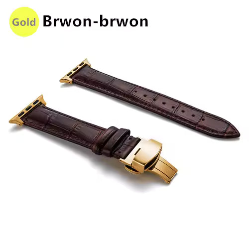 Genuine Crocodile Leather Strap for Apple Watch Band iWatch Series 7/SE/6/5/4/3/8/45mm/41mm