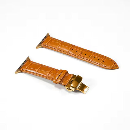 Genuine Crocodile Leather Strap for Apple Watch Band iWatch Series 7/SE/6/5/4/3/8/45mm/41mm