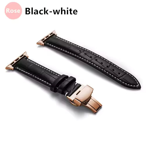 Genuine Crocodile Leather Strap for Apple Watch Band iWatch Series 7/SE/6/5/4/3/8/45mm/41mm