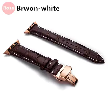 Genuine Crocodile Leather Strap for Apple Watch Band iWatch Series 7/SE/6/5/4/3/8/45mm/41mm