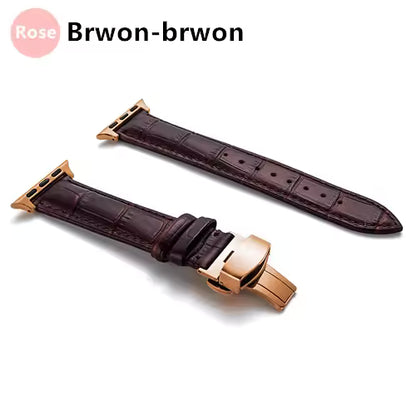 Genuine Crocodile Leather Strap for Apple Watch Band iWatch Series 7/SE/6/5/4/3/8/45mm/41mm