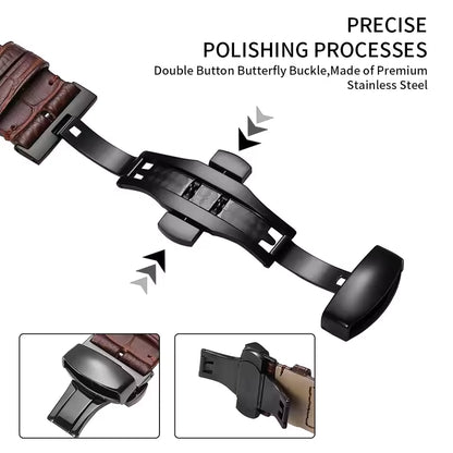 Genuine Crocodile Leather Strap for Apple Watch Band iWatch Series 7/SE/6/5/4/3/8/45mm/41mm