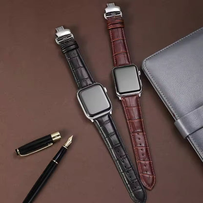 Genuine Crocodile Leather Strap for Apple Watch Band iWatch Series 7/SE/6/5/4/3/8/45mm/41mm