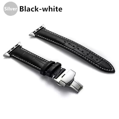 Genuine Crocodile Leather Strap for Apple Watch Band iWatch Series 7/SE/6/5/4/3/8/45mm/41mm