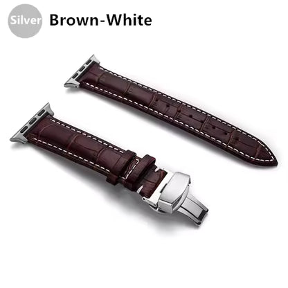 Genuine Crocodile Leather Strap for Apple Watch Band iWatch Series 7/SE/6/5/4/3/8/45mm/41mm
