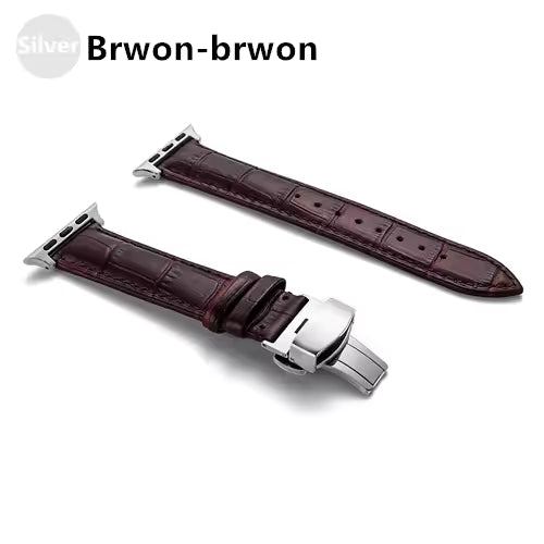 Genuine Crocodile Leather Strap for Apple Watch Band iWatch Series 7/SE/6/5/4/3/8/45mm/41mm