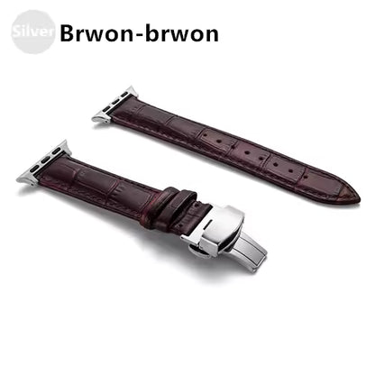 Genuine Crocodile Leather Strap for Apple Watch Band iWatch Series 7/SE/6/5/4/3/8/45mm/41mm