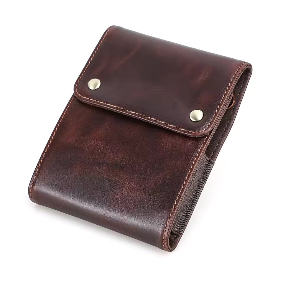 Genuine Leather 2-Slot Watch Case - Protective Watch Storage Pouch