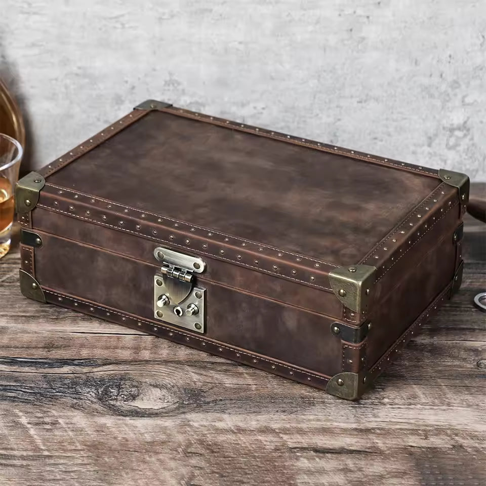 Genuine Leather 8-Slot Watch Box - Large Capacity Removable Cushions Storage Box