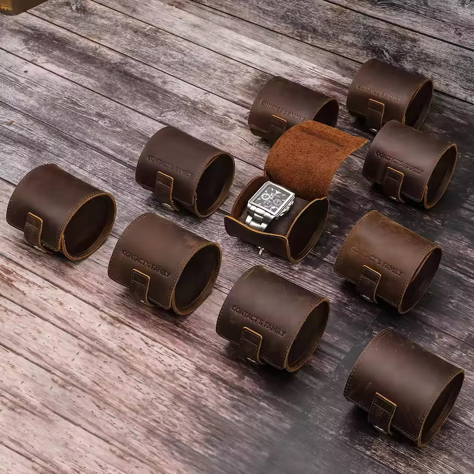 Genuine Leather Single Watch Roll Case - 3/5/10 pcs. Wholesale Watch Case