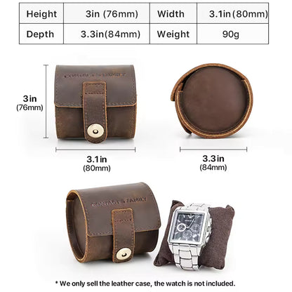 Genuine Leather Single Watch Roll Case - 3/5/10 pcs. Wholesale Watch Case