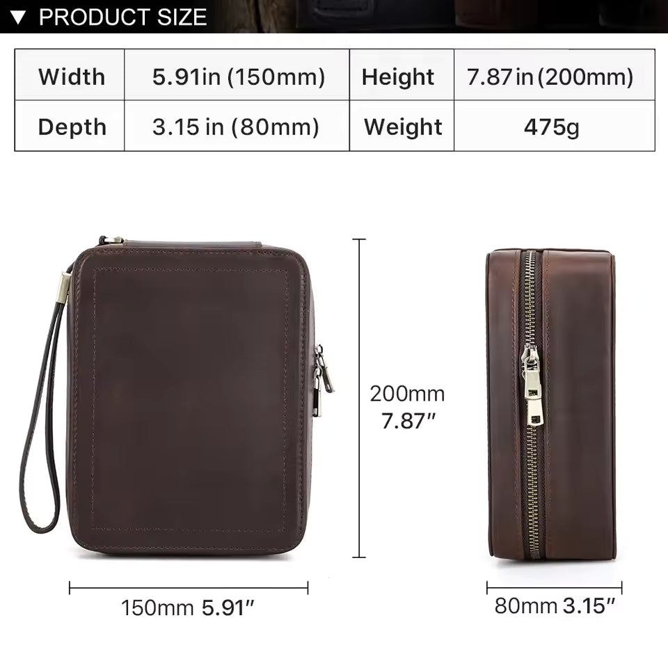 Portable Genuine Leather 2-Slot Sunglasses & Watch Box - Storage Organizer Gift for Watch Lovers