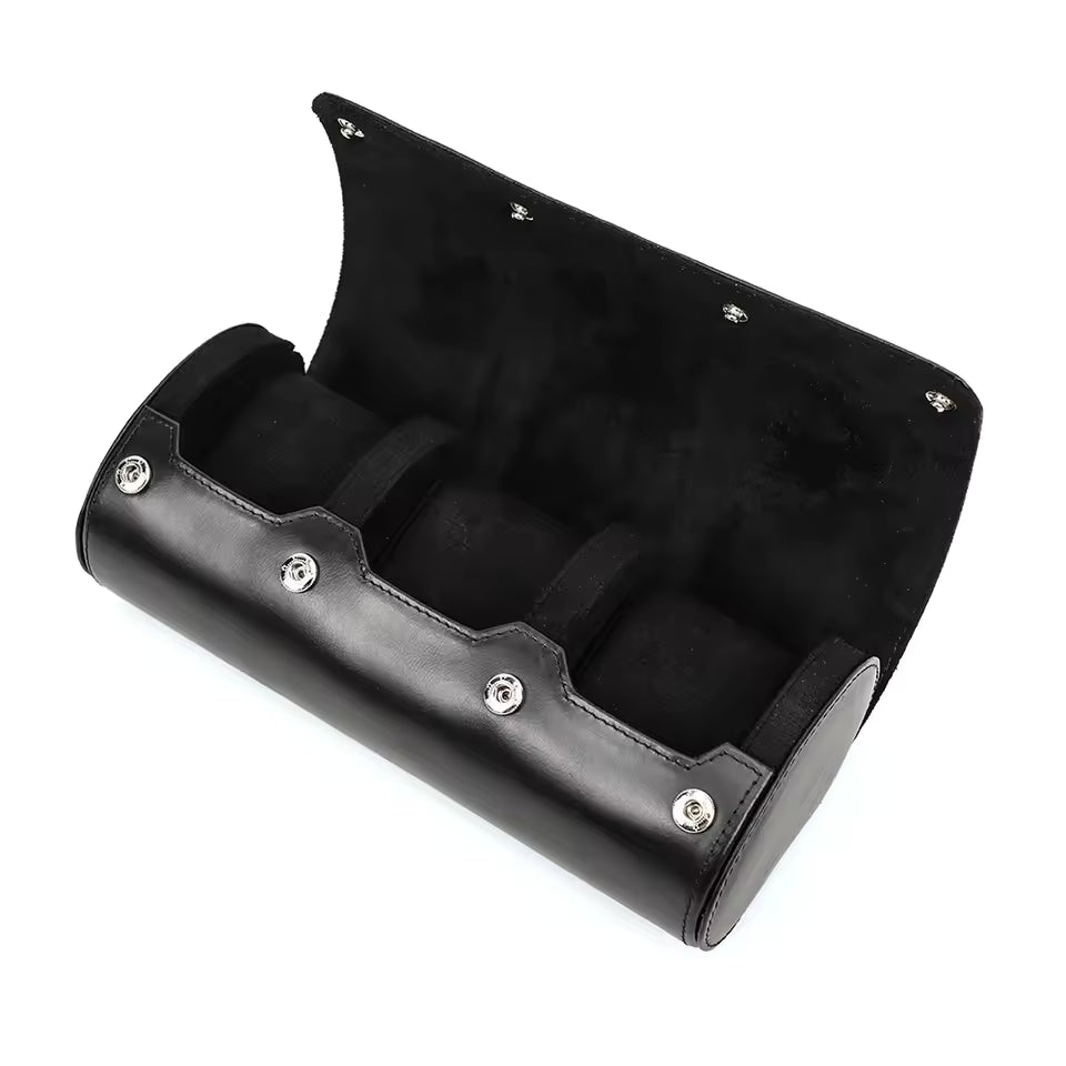Genuine Leather 1/2/3/4 Slots Watch Roll Case - Travel Portable Watch Case Gift for Men