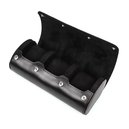 Genuine Leather 1/2/3/4 Slots Watch Roll Case - Travel Portable Watch Case Gift for Men