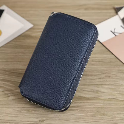 Genuine Saffiano Leather 2-Slot Watch Case - Luxury Travel Watch Organizer for Men & Women