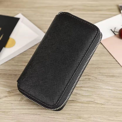 Genuine Saffiano Leather 2-Slot Watch Case - Luxury Travel Watch Organizer for Men & Women