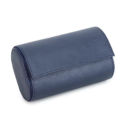 Genuine Saffiano Leather 2-Slot Watch Roll Case - Luxury Travel Watch Storage Organizer