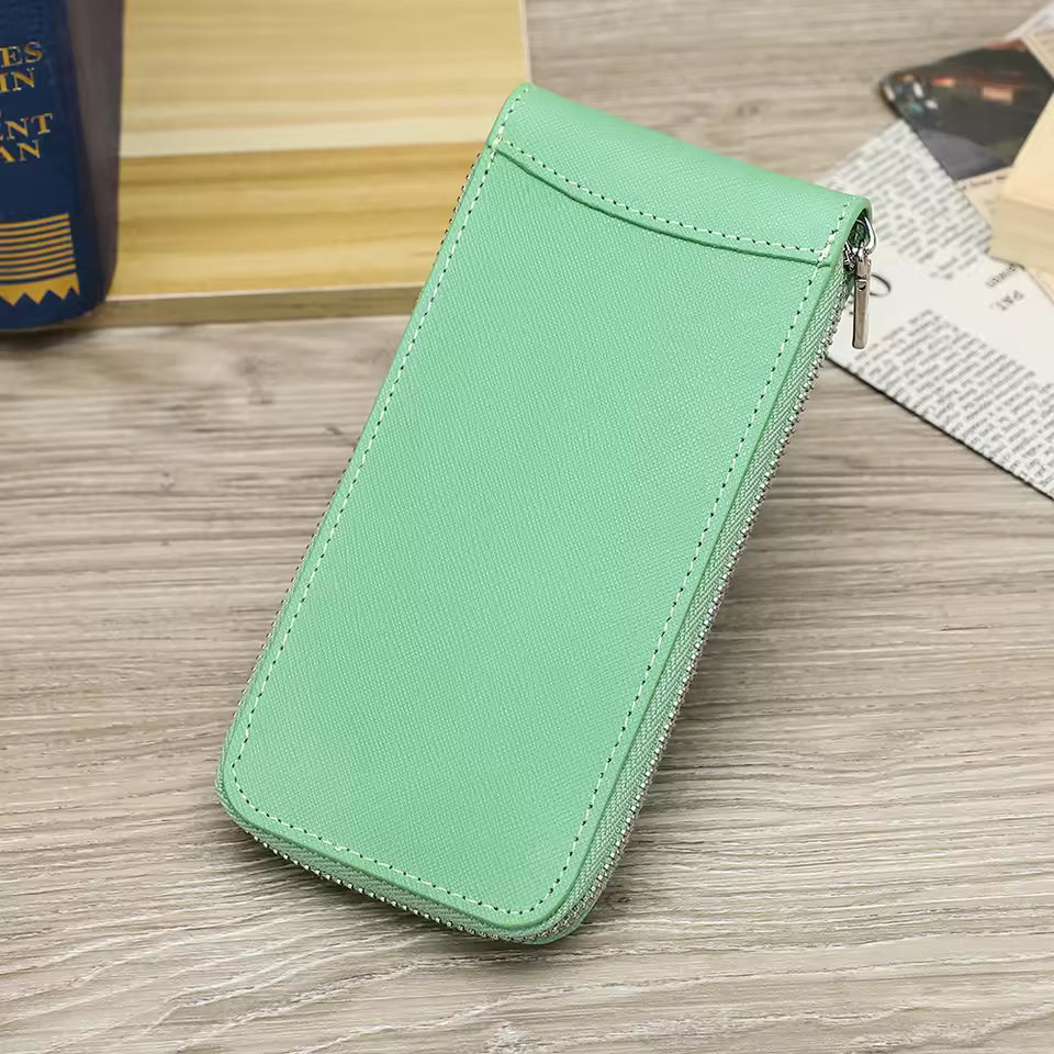 Genuine Saffiano Leather Single Slot Watch Case - Watch Storage Gift for Men & Women