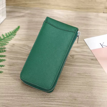 Genuine Saffiano Leather Single Slot Watch Case - Watch Storage Gift for Men & Women