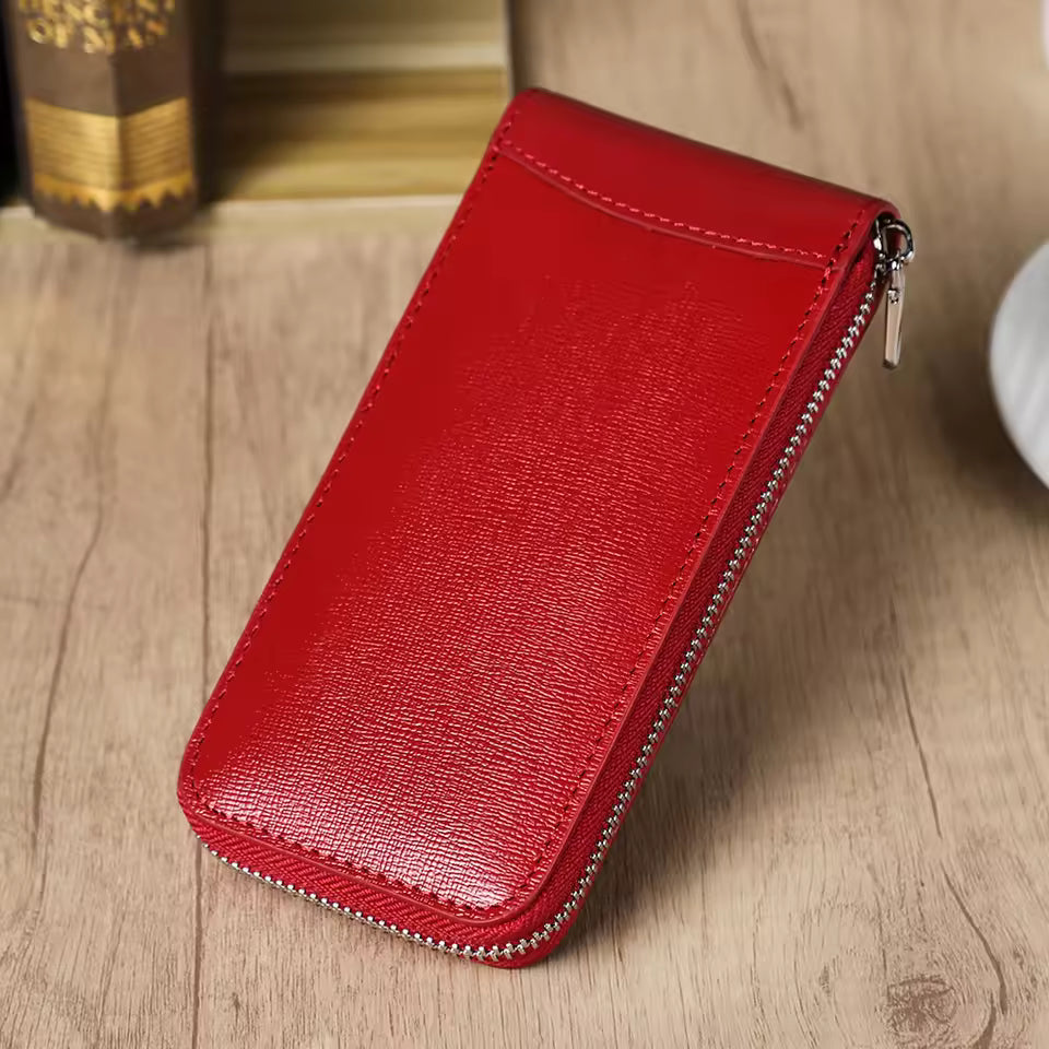 Genuine Saffiano Leather Single Slot Watch Case - Watch Storage Gift for Men & Women