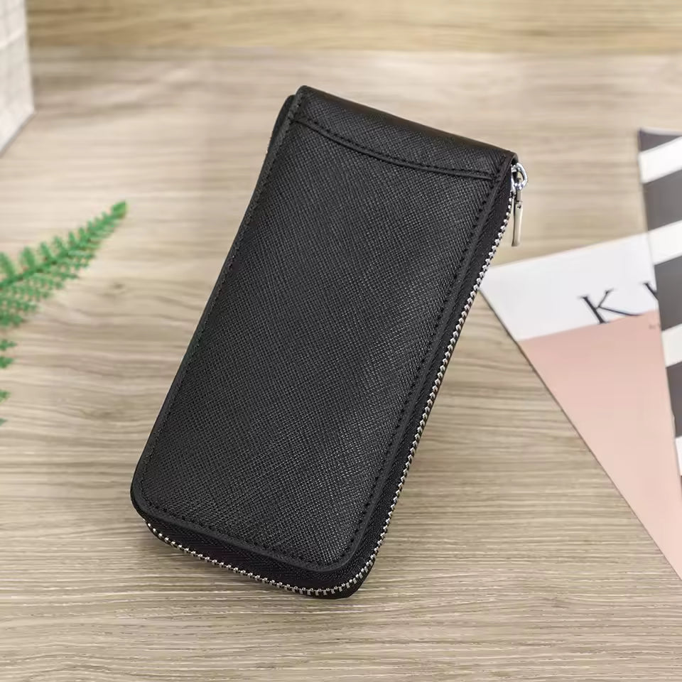 Genuine Saffiano Leather Single Slot Watch Case - Watch Storage Gift for Men & Women