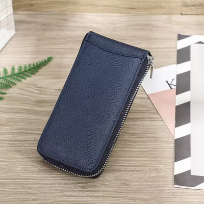 Genuine Saffiano Leather Single Slot Watch Case - Watch Storage Gift for Men & Women