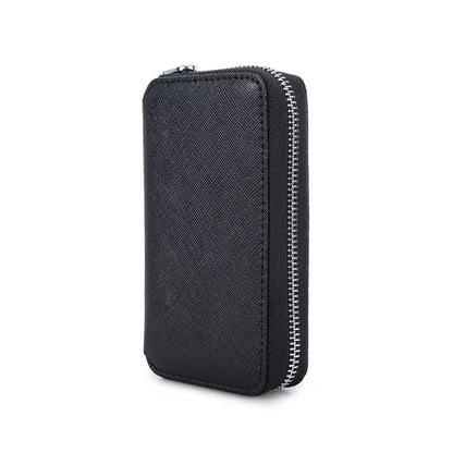 Genuine Saffiano Leather 2-Slot Watch Case - Luxury Travel Watch Organizer for Men & Women