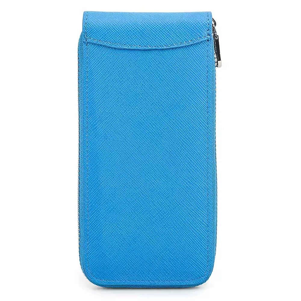 Genuine Saffiano Leather Single Slot Watch Case - Watch Storage Gift for Men & Women