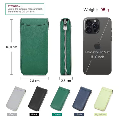 Genuine Saffiano Leather Single Slot Watch Case - Watch Storage Gift for Men & Women