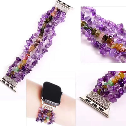 Handmade Rough Stone Crystal Bracelet for Apple Watch Band iWatch Series Ultra2/1/10/9/8/7/6/5/4/SE