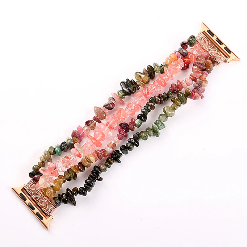 Handmade Rough Stone Crystal Bracelet for Apple Watch Band iWatch Series Ultra2/1/10/9/8/7/6/5/4/SE