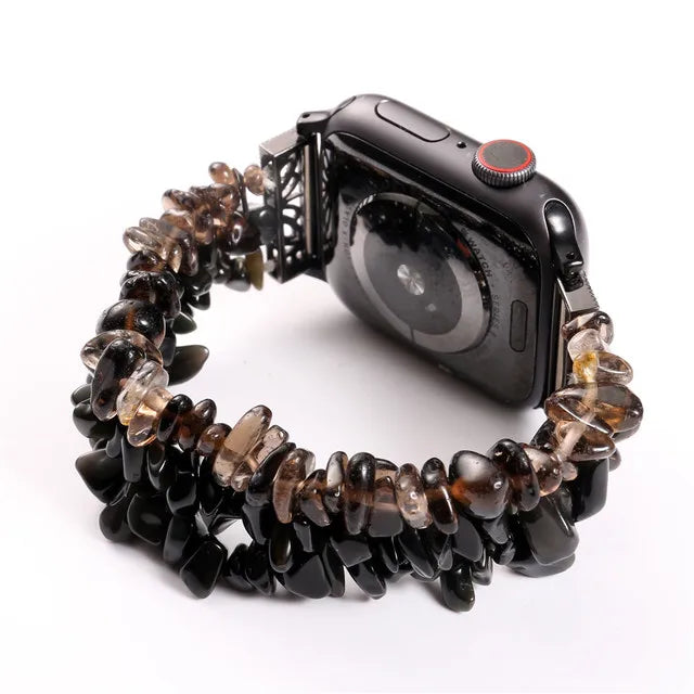 Handmade Rough Stone Crystal Bracelet for Apple Watch Band iWatch Series Ultra2/1/10/9/8/7/6/5/4/SE