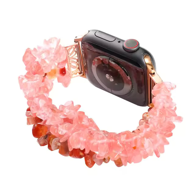 Handmade Rough Stone Crystal Bracelet for Apple Watch Band iWatch Series Ultra2/1/10/9/8/7/6/5/4/SE