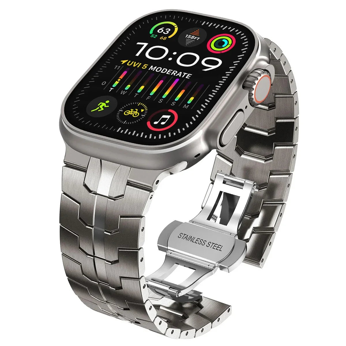 Iron Man Titanium Alloy Strap for Apple Watch Band iWatch Series Ultra3/2/11/10/9/8/7/6/5/4