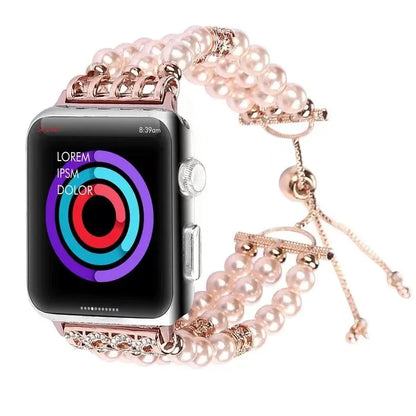 Women's Jewelry Beaded Bracelet for Apple Watch Band iWatch Series Ultra2/10/9/8/7/6/5/4/3/SE