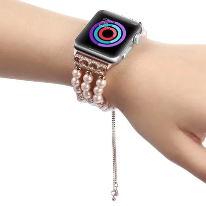 Women's Jewelry Beaded Bracelet for Apple Watch Band iWatch Series Ultra2/10/9/8/7/6/5/4/3/SE