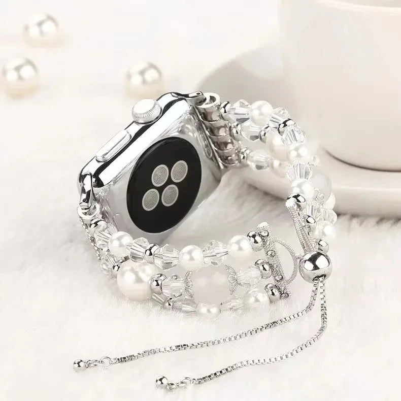 Women's Jewelry Beaded Bracelet for Apple Watch Band iWatch Series Ultra2/10/9/8/7/6/5/4/3/SE
