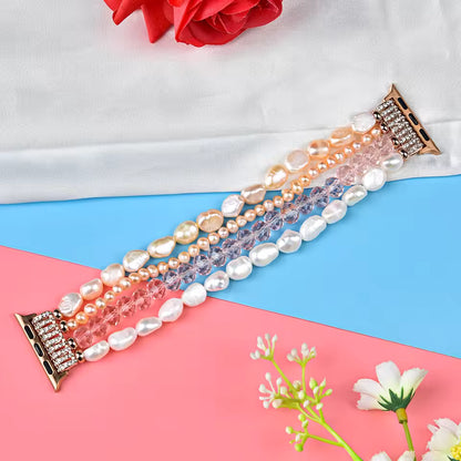 Jewelry Beaded Elastic Bracelet for Apple Watch Band iWatch Series Ultra/2/10/9/8/7/6/5/4/3/SE