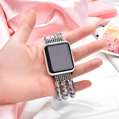 Jewelry Beaded Elastic Bracelet for Apple Watch Band iWatch Series Ultra/2/10/9/8/7/6/5/4/3/SE