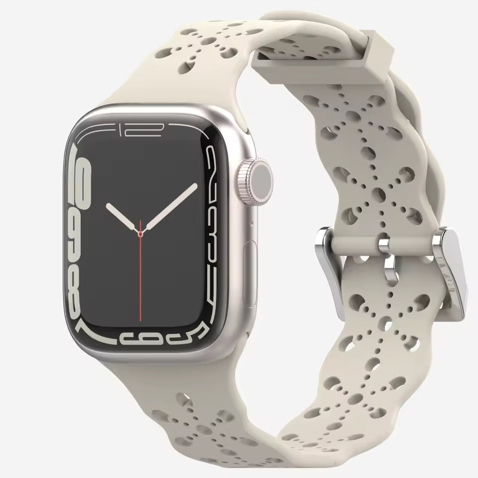 Lace Silicone Bracelet for Apple Watch Band iWatch Series Ultra/10/9/8/7/6/5/4/3/SE