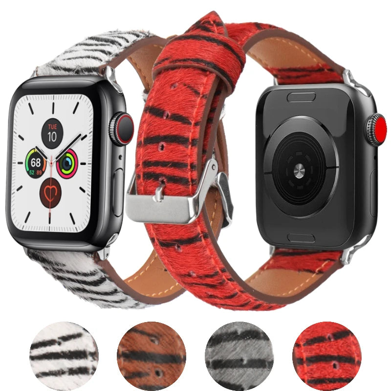 Leather Bracelet for Apple Watch Band iWatch Series Ultra2/10/9/8/7/6/5/4/3/SE