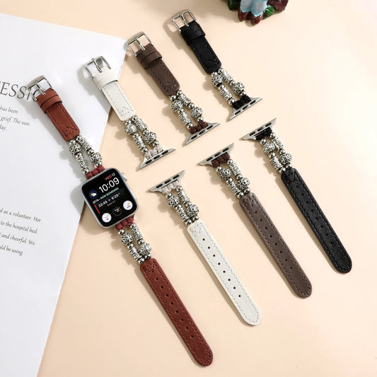 Leather Bracelet for Apple Watch Band iWatch Series Ultra2/10/9/8/7/6/5/4/3/SE