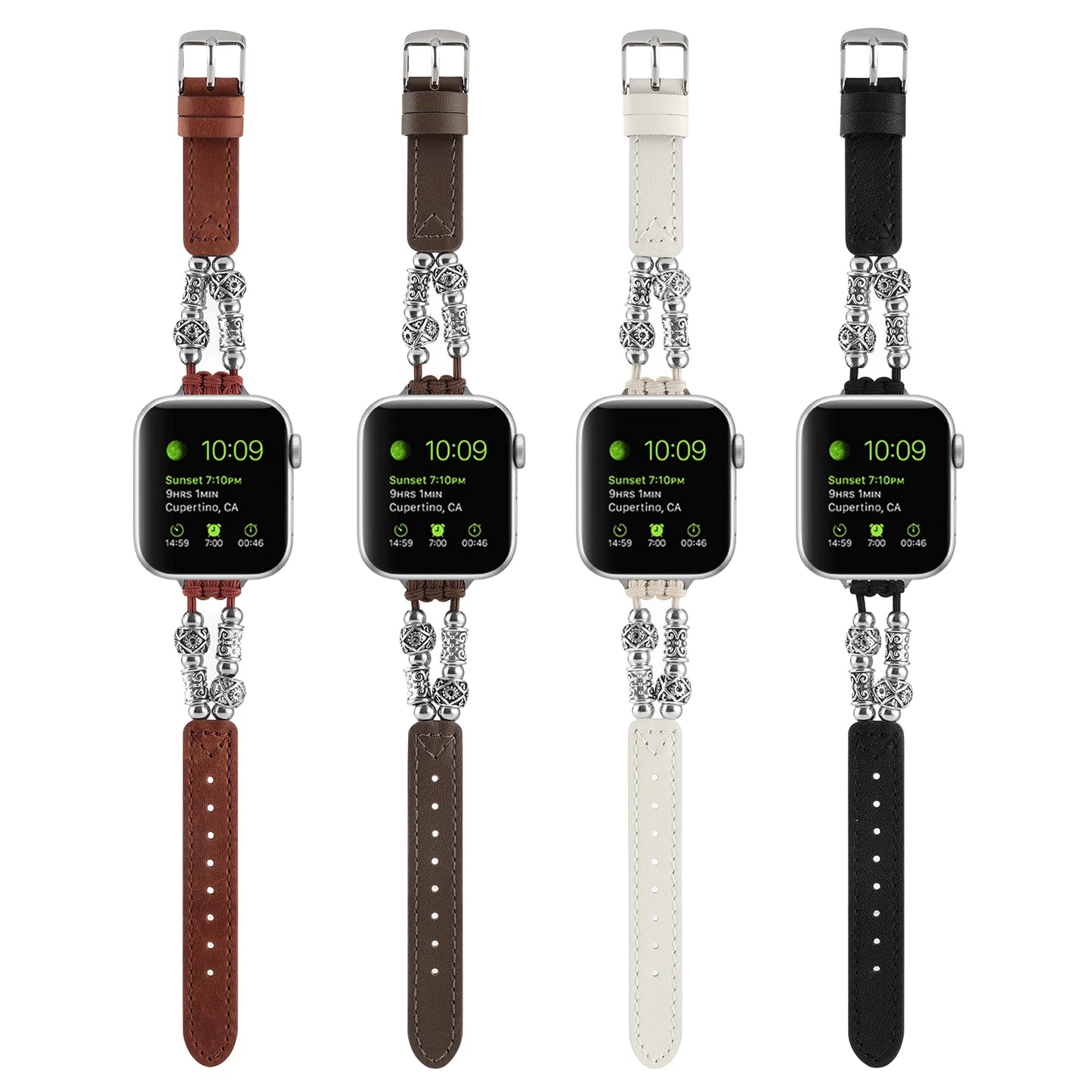 Leather Bracelet for Apple Watch iWatch Ultra2 Band 46m 45mm 44mm 41mm 40mm 42mm Series 10/9/8/7/6/5/4/3/SE