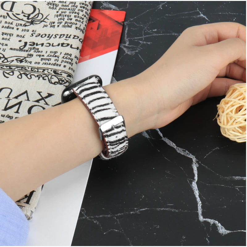 Leather Bracelet for Apple Watch Band iWatch Series Ultra2/10/9/8/7/6/5/4/3/SE