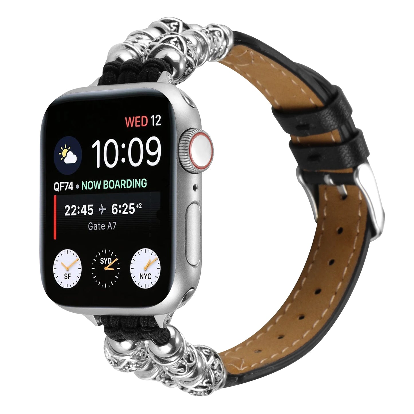 Leather Bracelet for Apple Watch iWatch Ultra2 Band 46m 45mm 44mm 41mm 40mm 42mm Series 10/9/8/7/6/5/4/3/SE