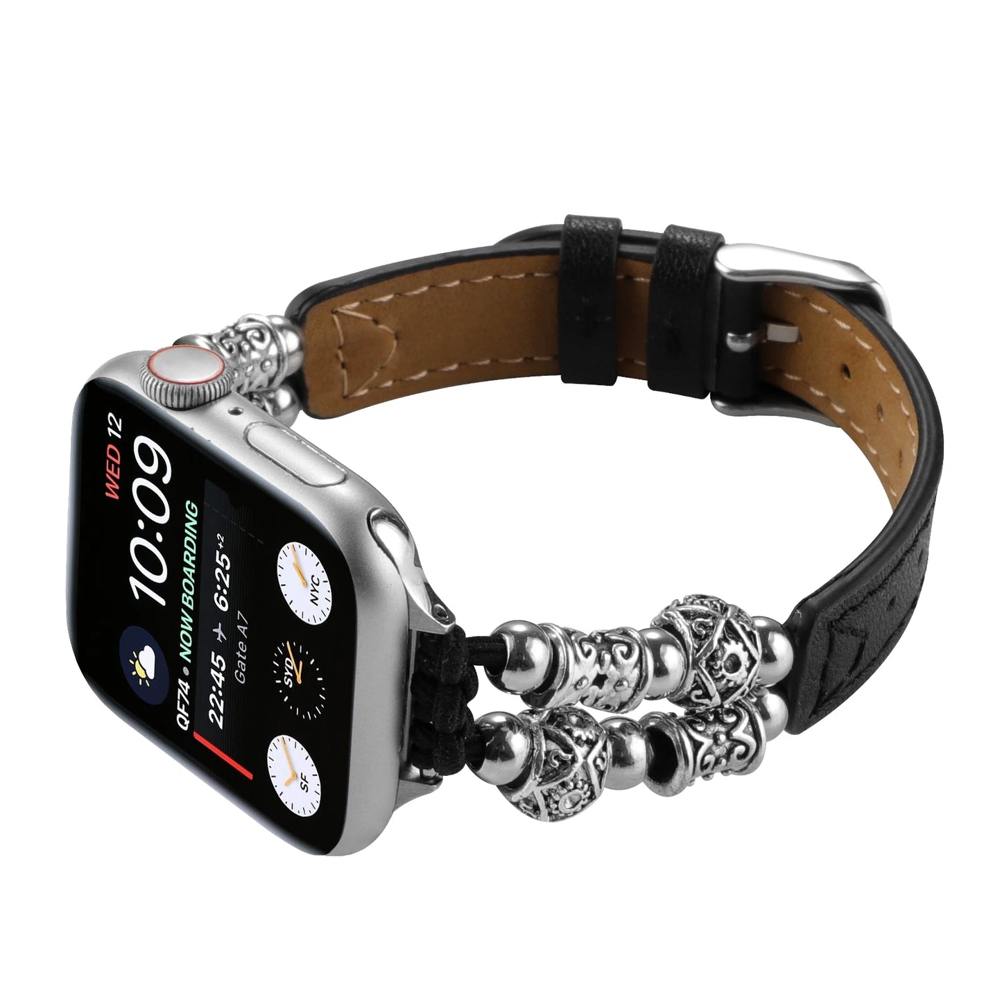 Leather Bracelet for Apple Watch iWatch Ultra2 Band 46m 45mm 44mm 41mm 40mm 42mm Series 10/9/8/7/6/5/4/3/SE